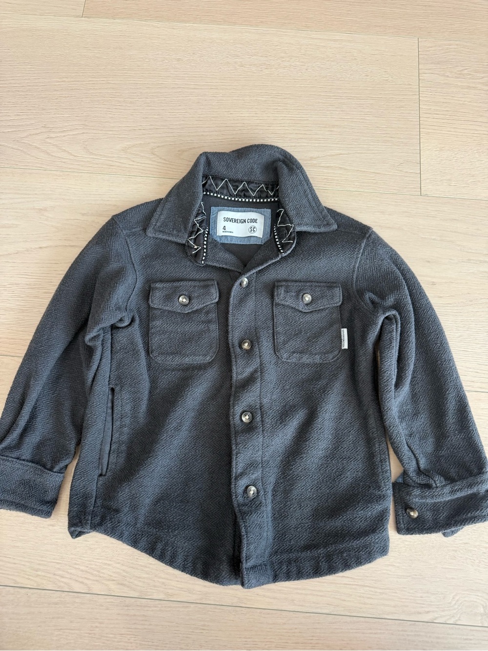 Sovereign Code Kids' Charcoal Gray Button-Front Peacoat | 4T